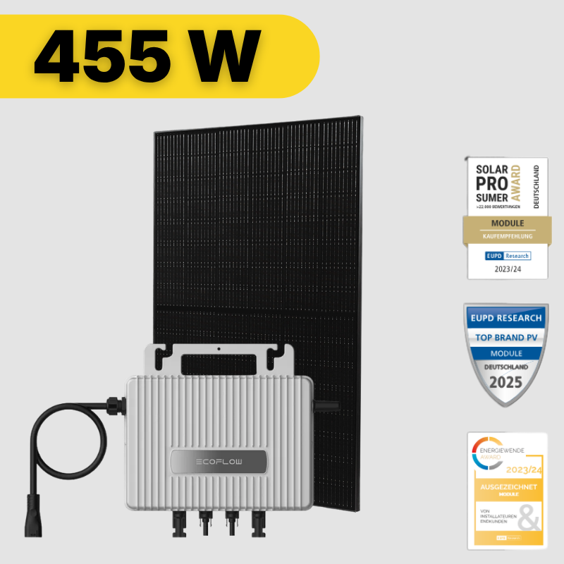 SOLARDET Balkonkraftwerk-Set 455 W inkl. 800 W Wechselrichter